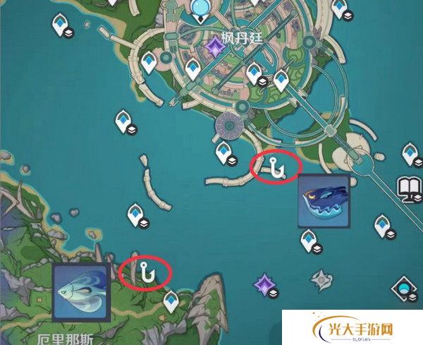 原神灰河渡手钓鱼地点分布图 灰河渡手精炼材料钓鱼点位攻略[多图]