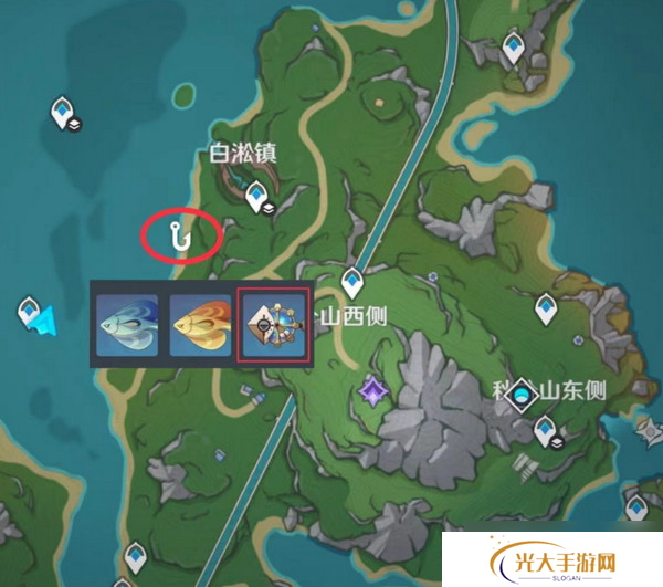 原神灰河渡手钓鱼地点分布图 灰河渡手精炼材料钓鱼点位攻略[多图]
